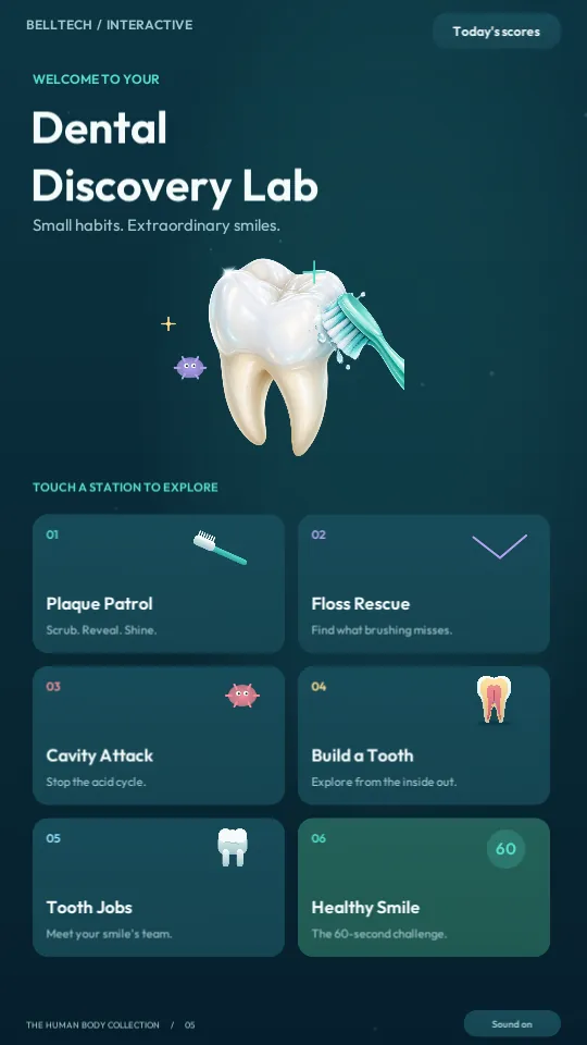 Dental Discovery Lab home screen in portrait orientation