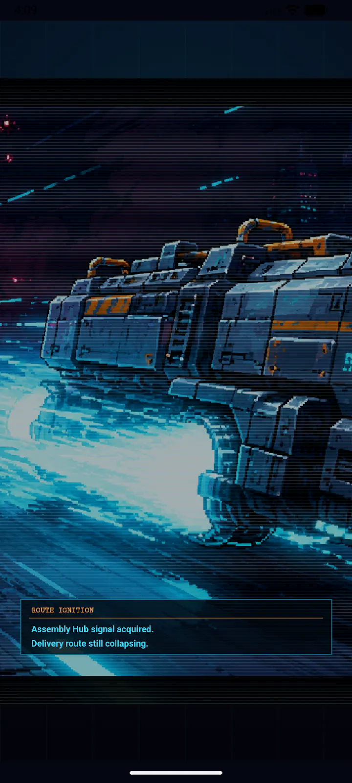 The armored carrier racing through a sector