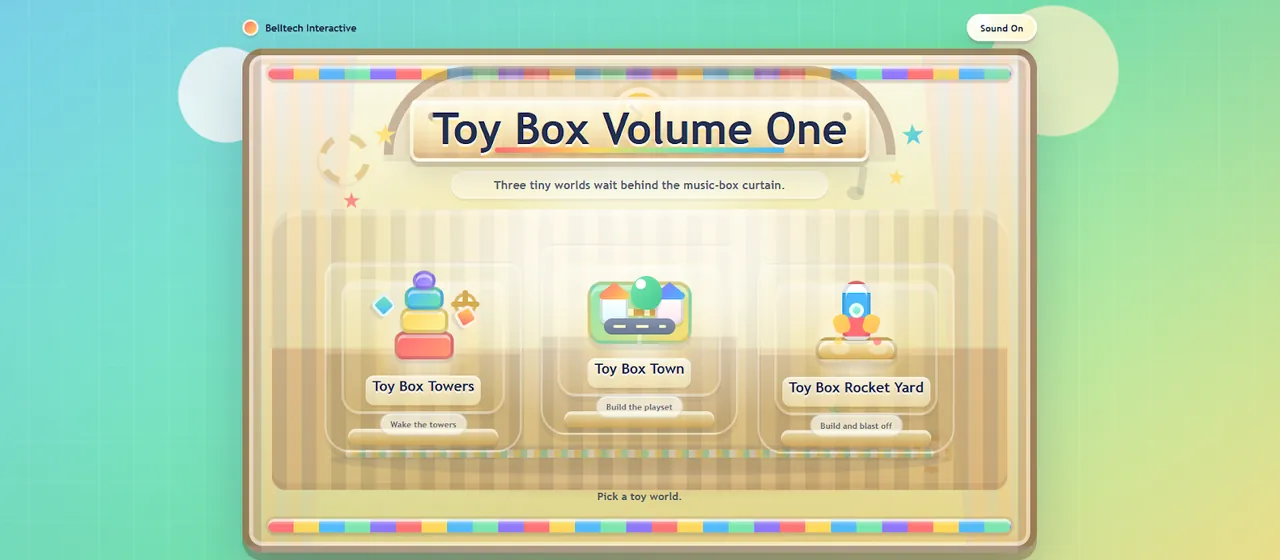 The Toy Box Volume One collection menu