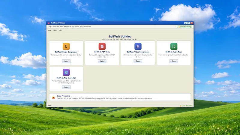 The BellTech Utilities hub listing all five tools